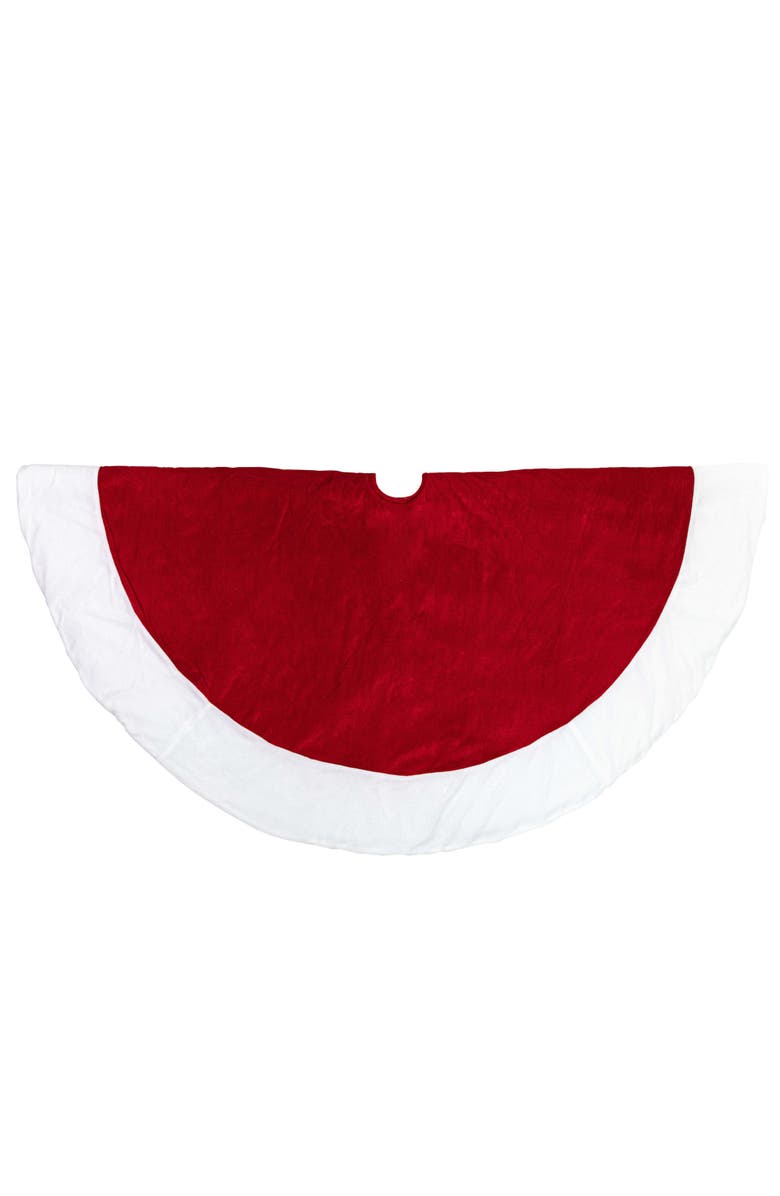 Northlight Velveteen Christmas Tree Skirt - 60" - Red and White, Alternate, color, Red