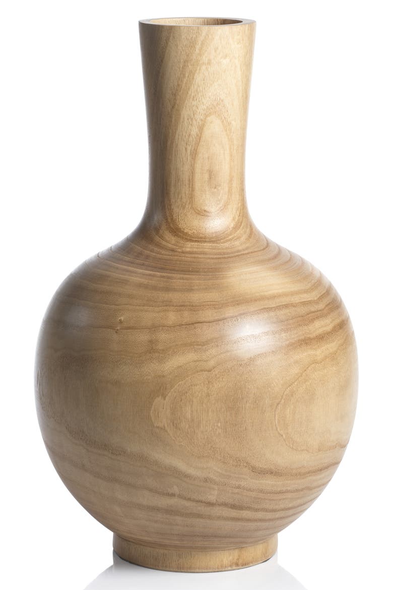Alicante Paulownia Wood Vase, Main, color, NATURAL