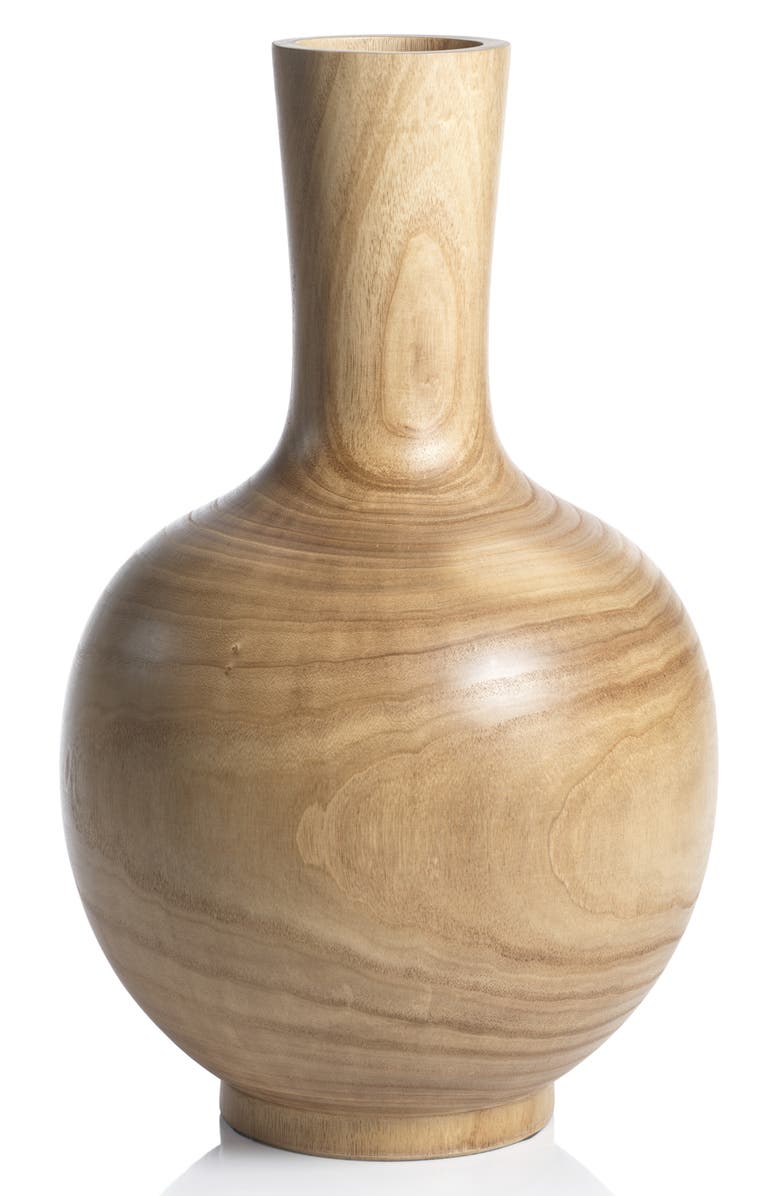 Zodax Alicante Paulownia Wood Vase, Main, color, Natural