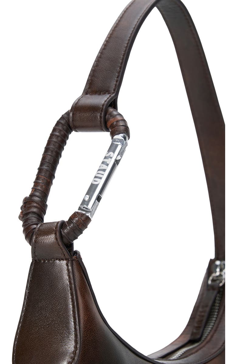 STAUD Alden Leather Shoulder Bag, Alternate, color, Espresso