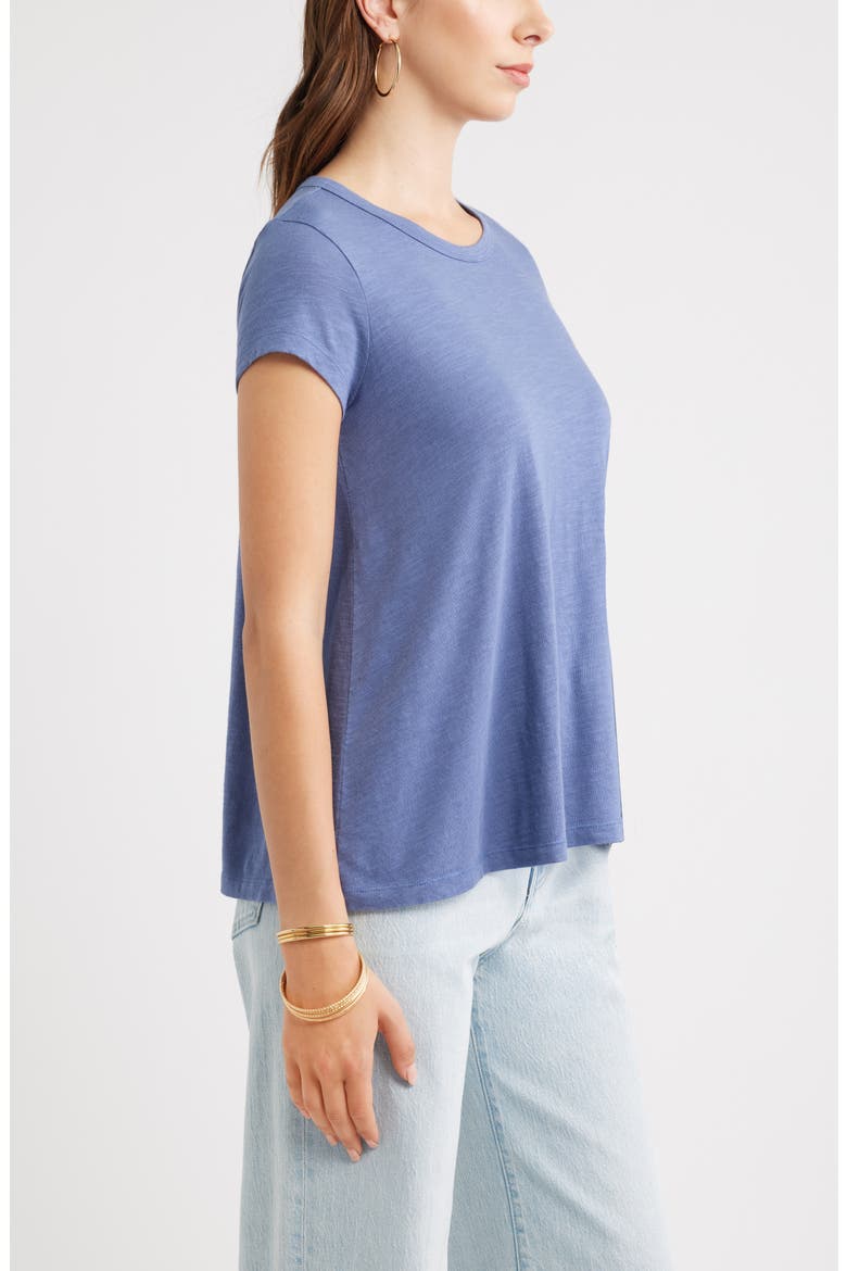 Cotton Blend Swing T-Shirt, Alternate, color, BLUE INDIGO