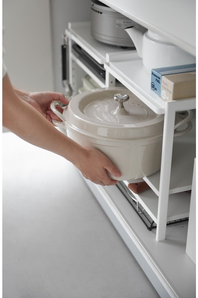 Three-Tier Cabinet Storage Rack, Alternate, color, WHITE
