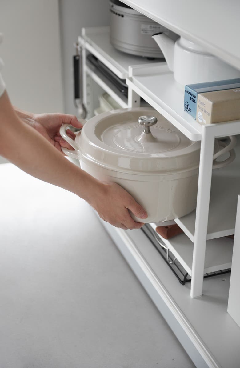 Yamazaki Three-Tier Cabinet Storage Rack, Alternate, color, White