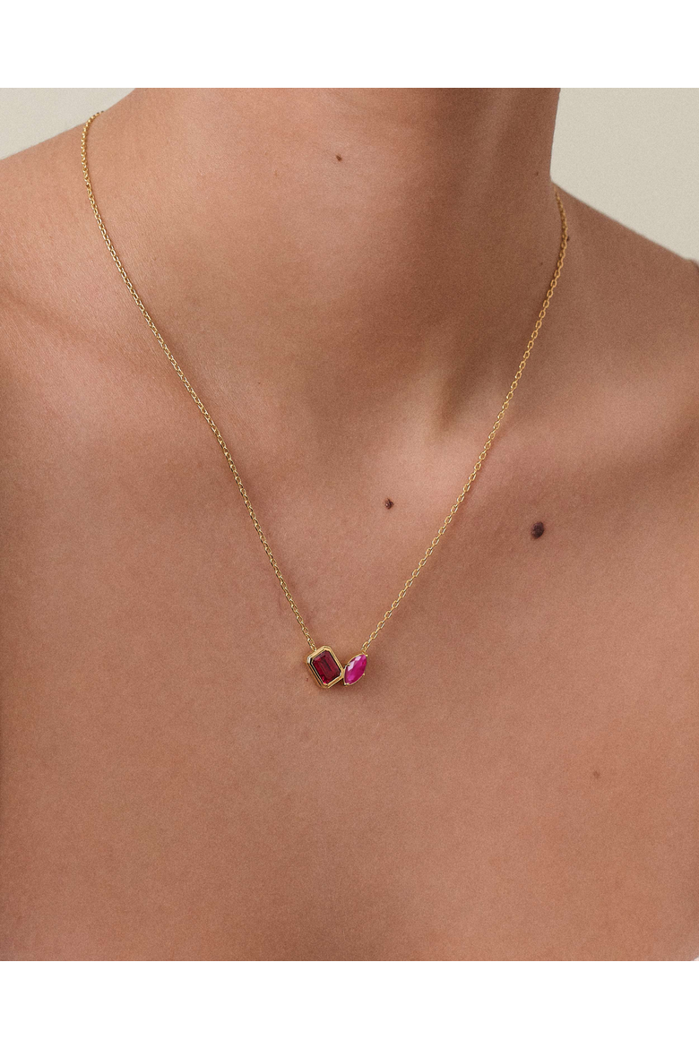 Toi Et Moi Courage Necklace, Alternate, color, Metallic Gold