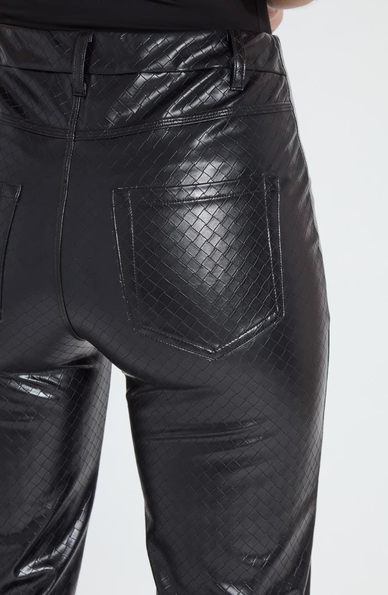 Lysse Amara Flare Faux Leather Pants, Alternate, color, Black Wicker Texture