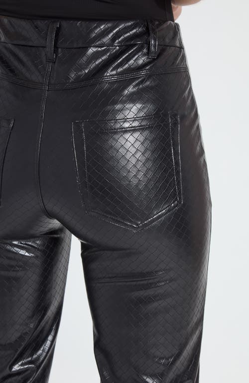 Lyssé Amara Straight Flare Vegan Leather Pants In Black Wicker In Black