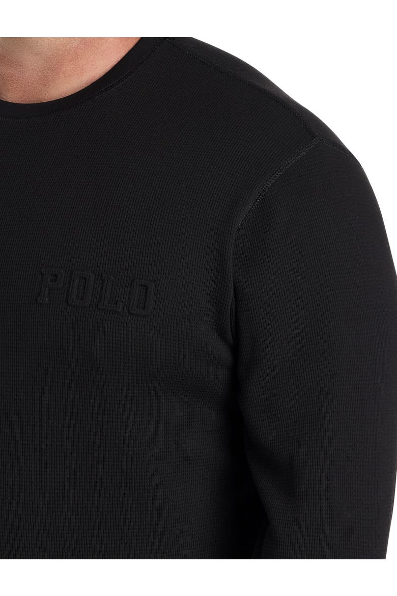 Big & Tall Waffle-Knit Lounge Shirt, Alternate, color, POLO BLACK