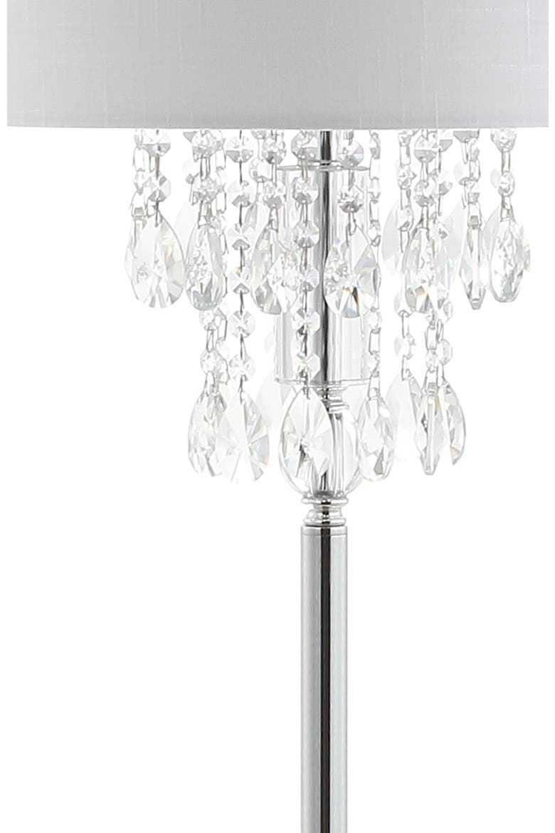 Abigail 61" Crystal / Metal LED Floor Lamp, Clear/Chrome, Alternate, color, Clear/Chrome