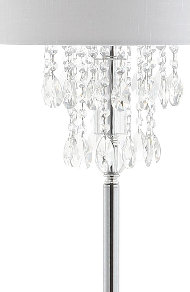 JONATHAN Y Abigail 61" Crystal / Metal LED Floor Lamp, Clear/Chrome, Alternate, color, Clear/Chrome