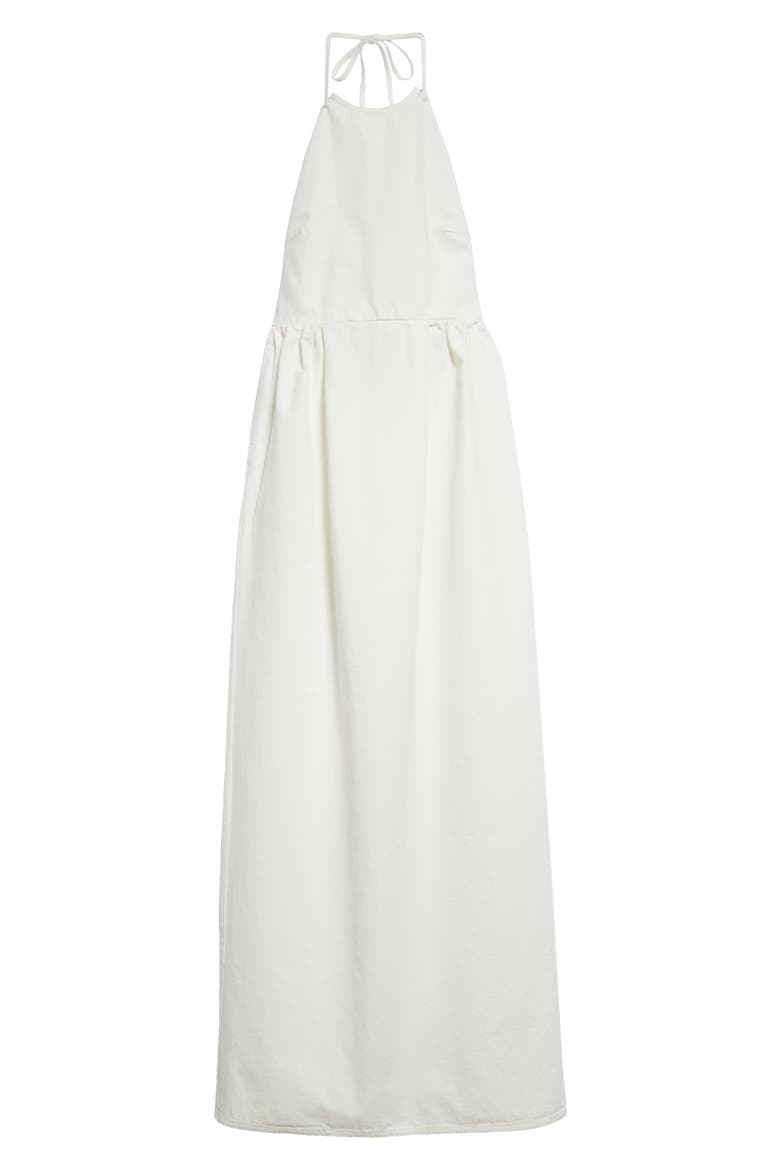 Europa Cotton Halter Gown, Alternate, color, WHITE