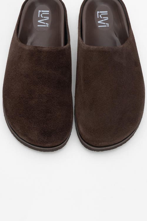 Forever & Always Shoes Space Suede Leather Slide Sandal In Brown