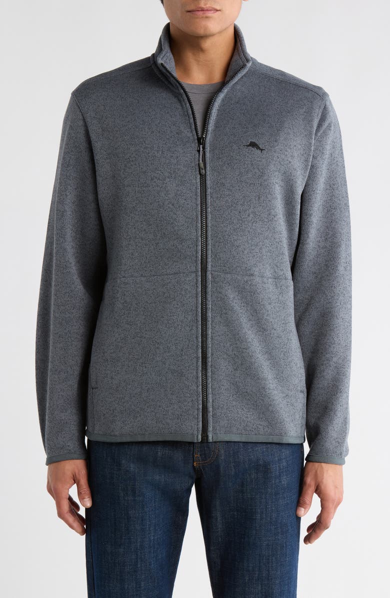 Tommy Bahama Shoal Bay Zip-Up Jacket, Main, color, Black