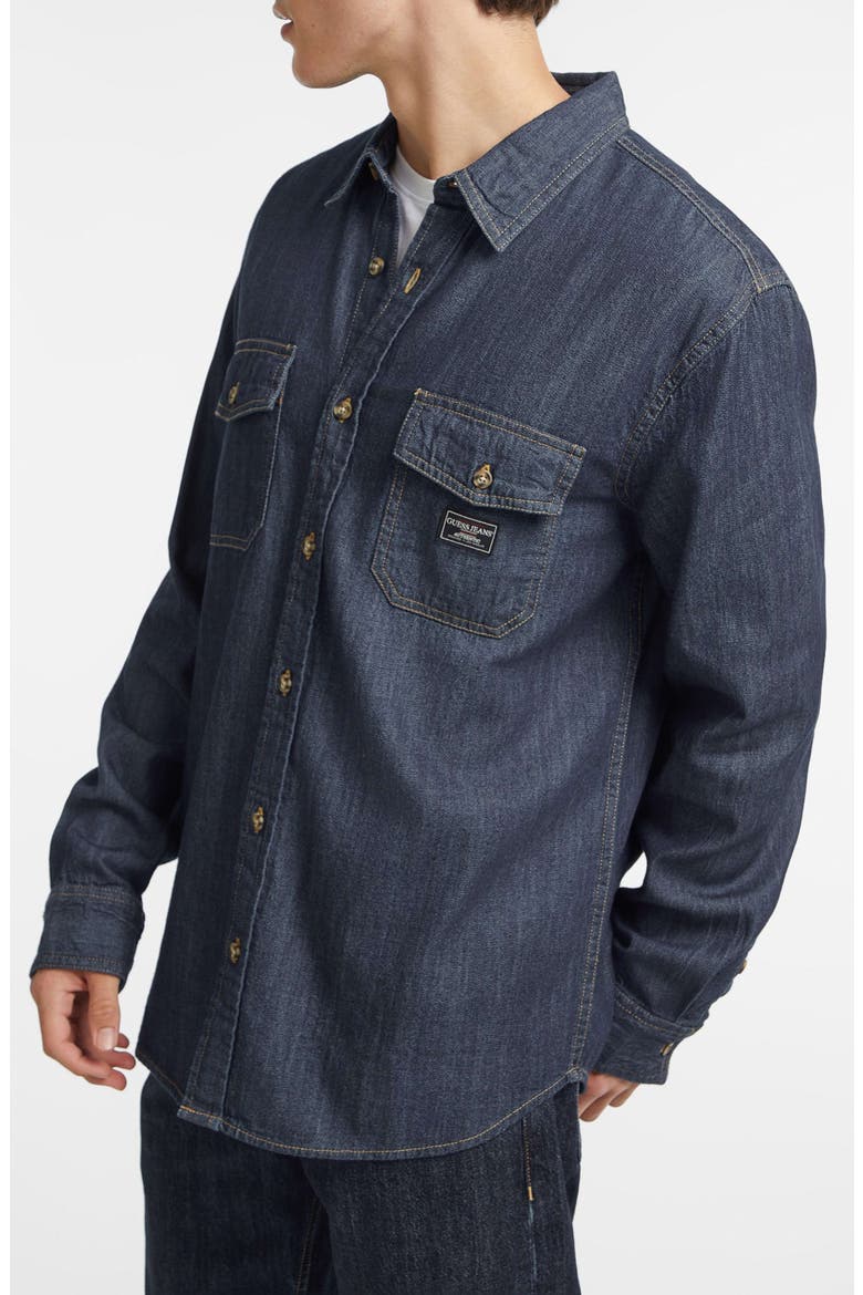 Regular Fit Denim Button-Up Shirt, Alternate, color, NAVY