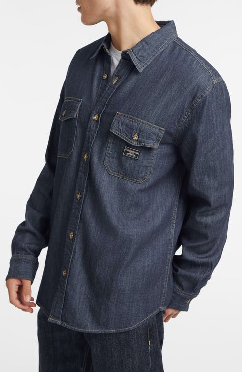Guess Jeans Regular Fit Denim Button-up Shirt In Blue