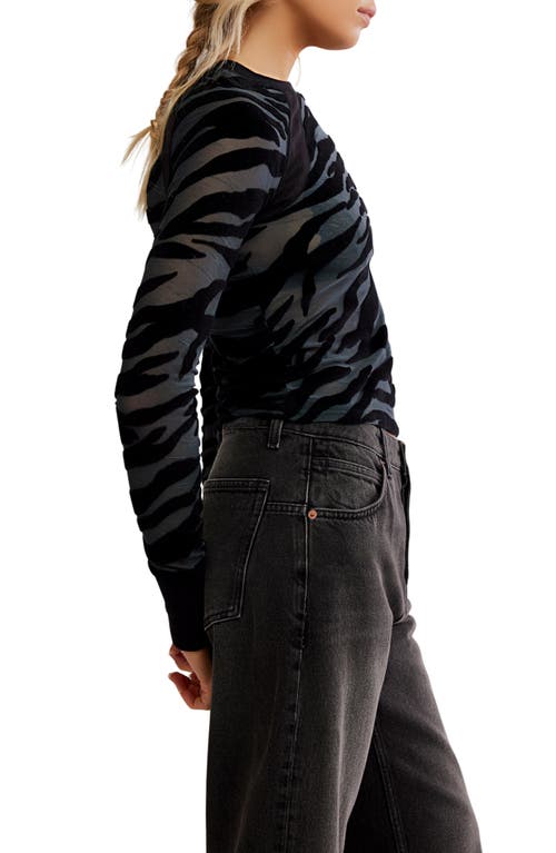 Free People So Lush Burnout Velvet Top In Black