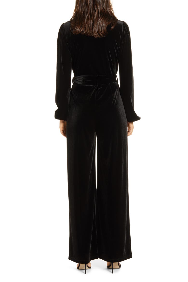Dylan Velvet Jumpsuit, Alternate, color, BLACK