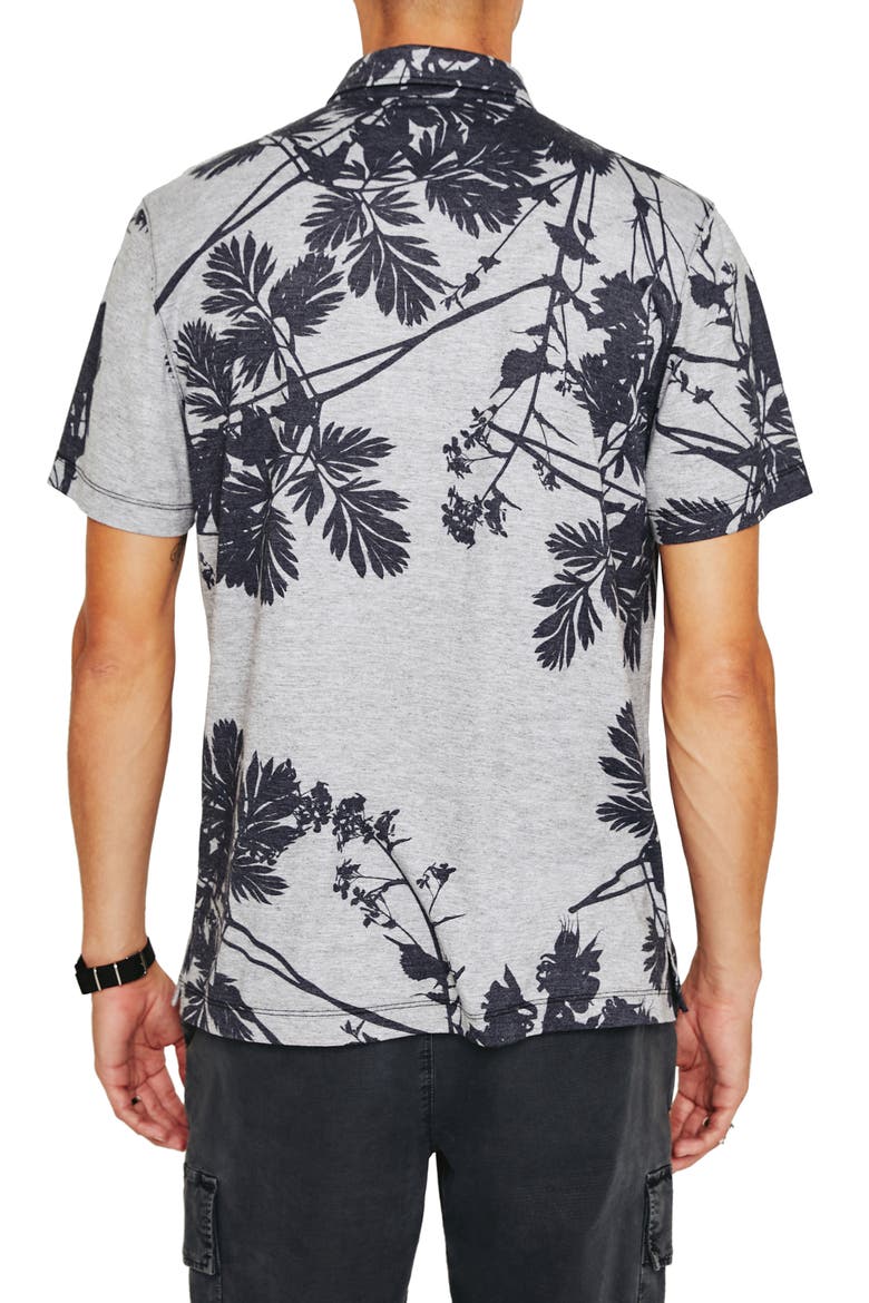 Bryce Floral Print Jersey Polo, Alternate, color, BOLD FLOWER HEATHER GREY MULTI