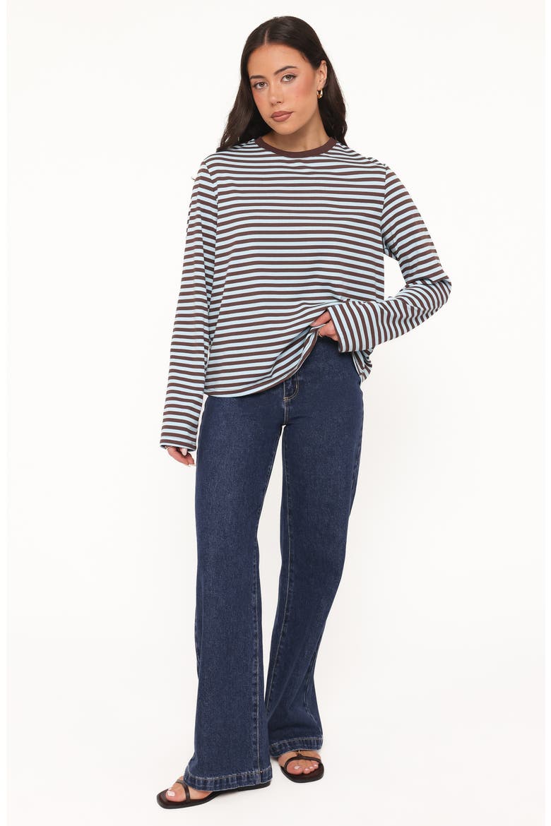 Ruva Stripe Long Sleeve T-Shirt, Alternate, color, BROWN BLUE STRIPE