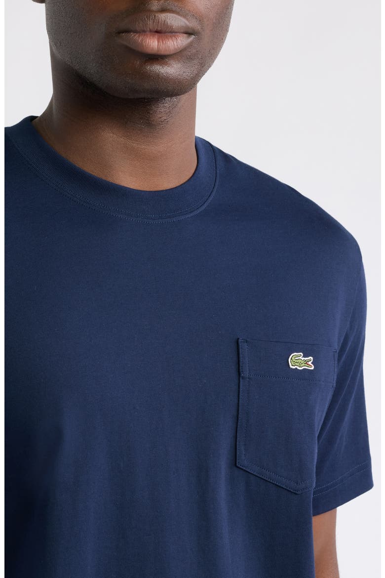 Croc Logo Cotton Pocket T-Shirt, Alternate, color, NAVY BLUE