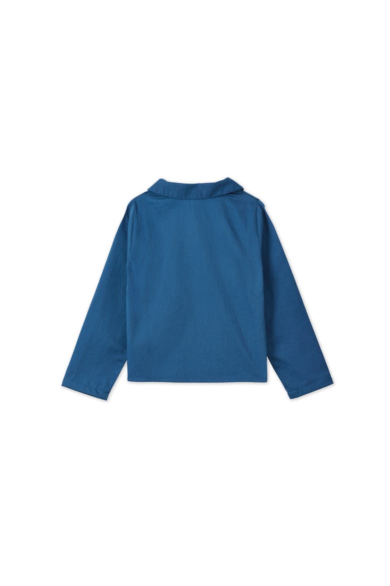 LS Organic Cotton Woven Peter Pan Collared Shirt, Alternate, color, Navy Blue