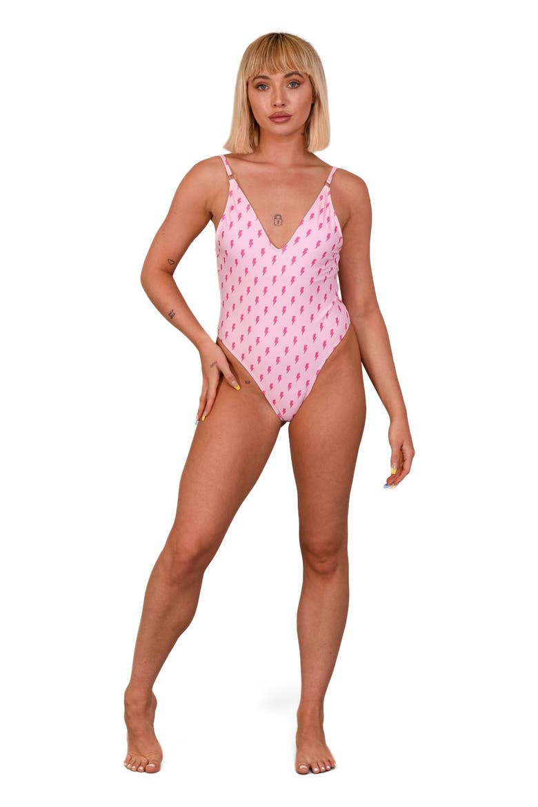 Strike of Luck Women's Swim Suit, Main, color, Medium Pink