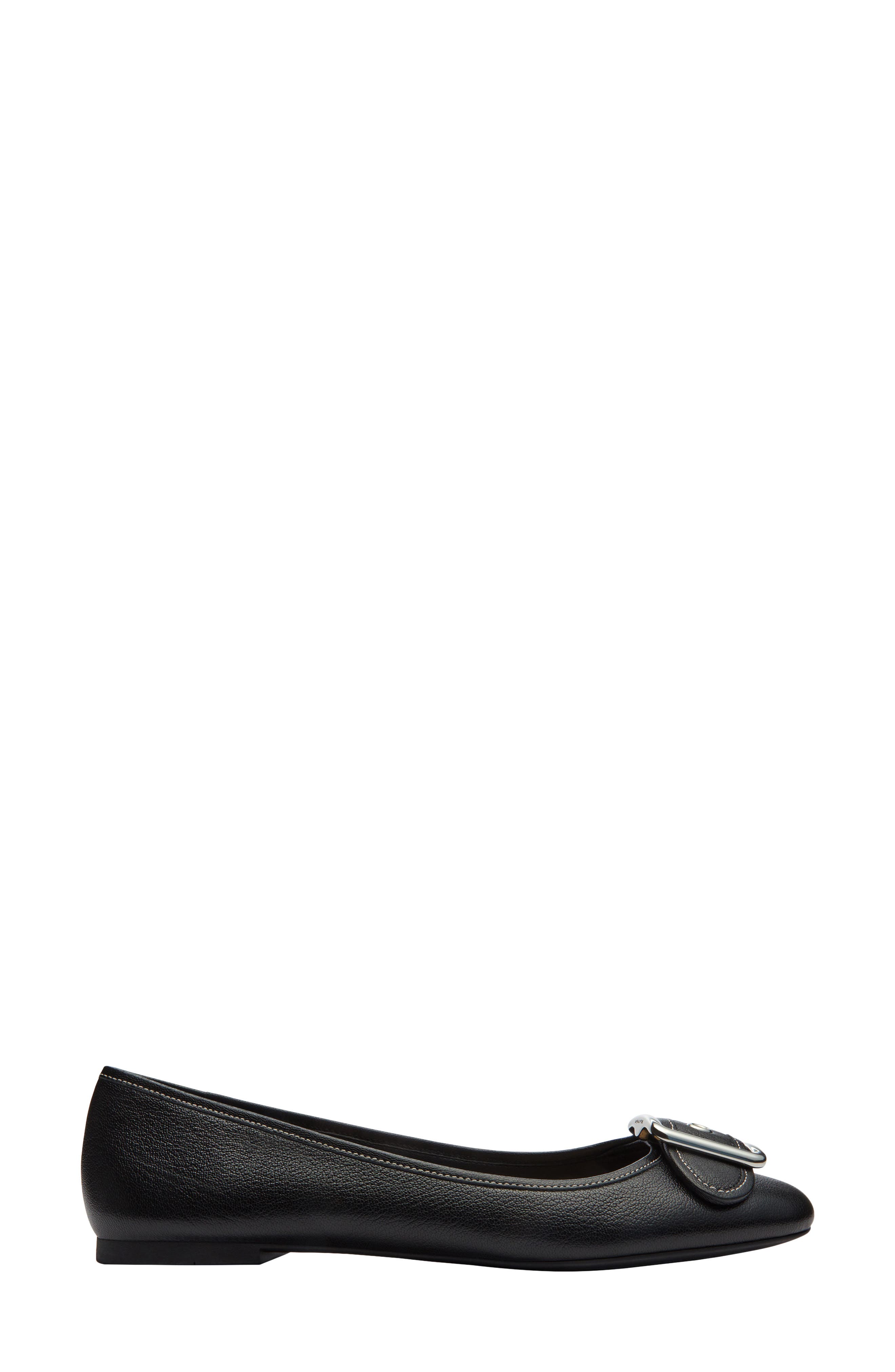 Margot Leather Ballet Flat, Alternate, color, BLACK