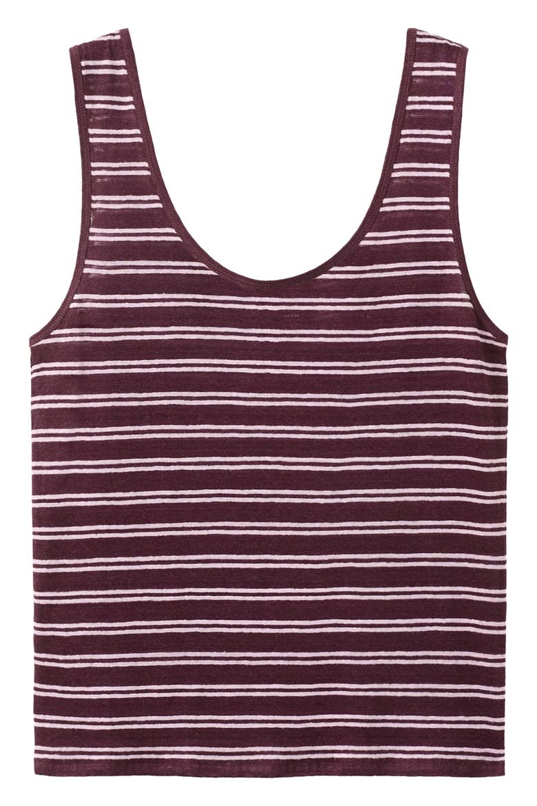 Stripe Linen Tank, Alternate, color, MAROON