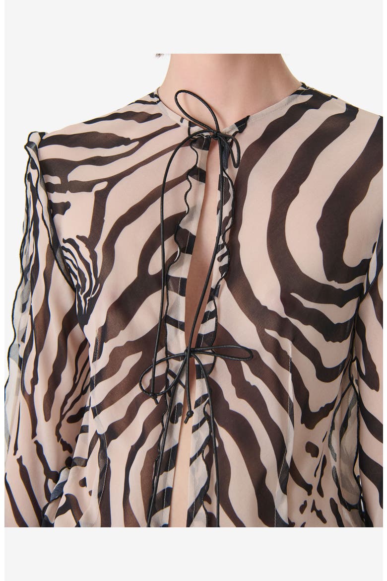 Trecy Zebra Print Blouse, Alternate, color, BLACK WILD PRINT