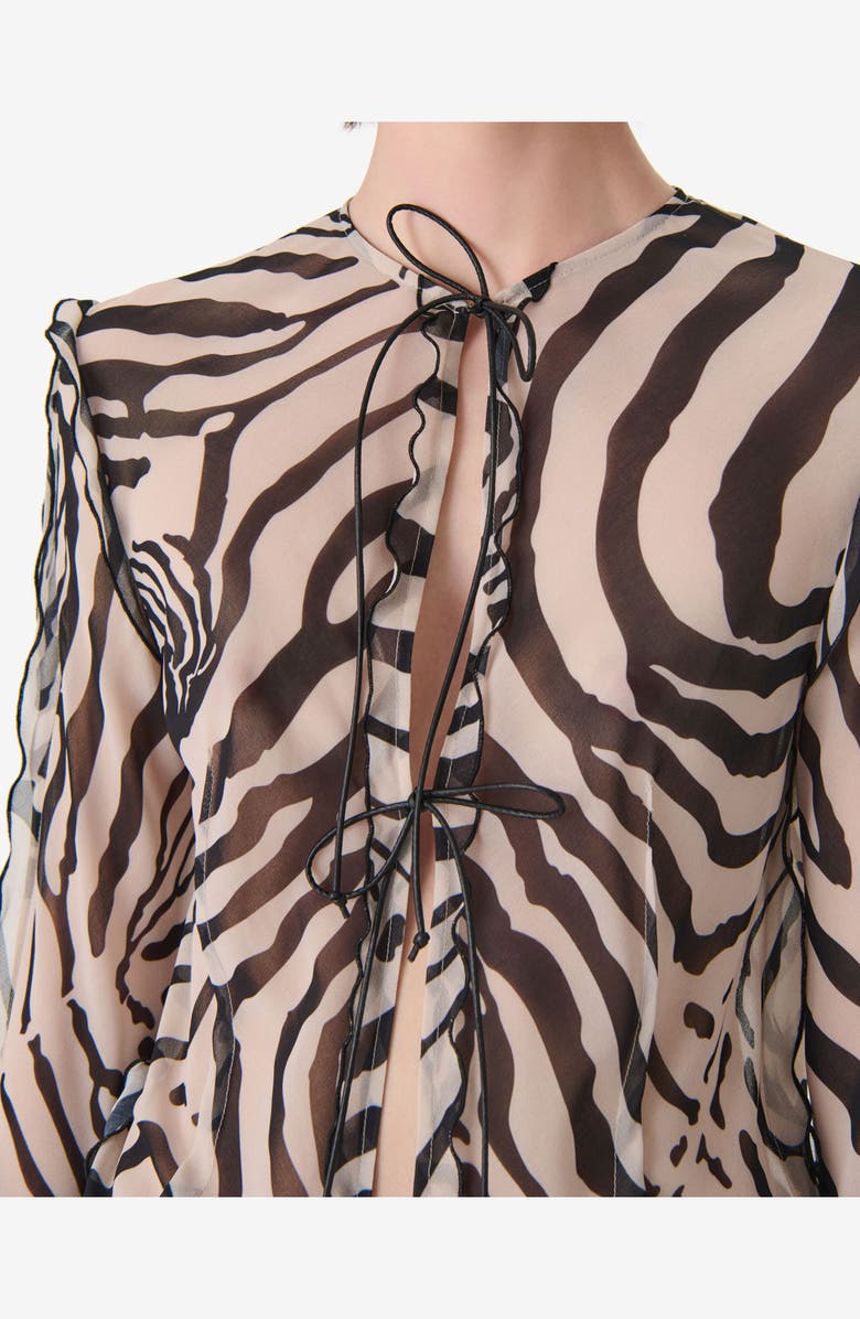 IRO Trecy Zebra Print Blouse, Alternate, color, Black Wild Print