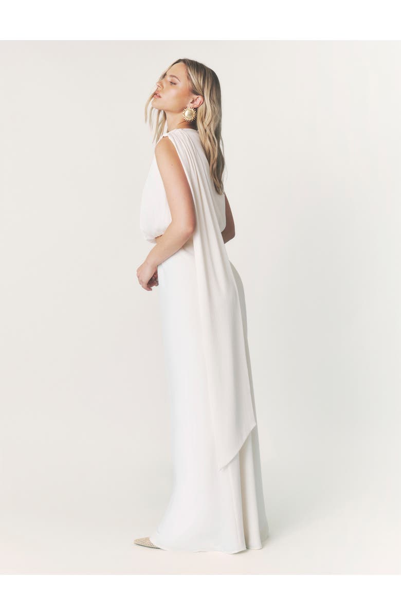 Six Stories Solene Satin Bias Cut Maxi Skirt, Alternate, color, Cream