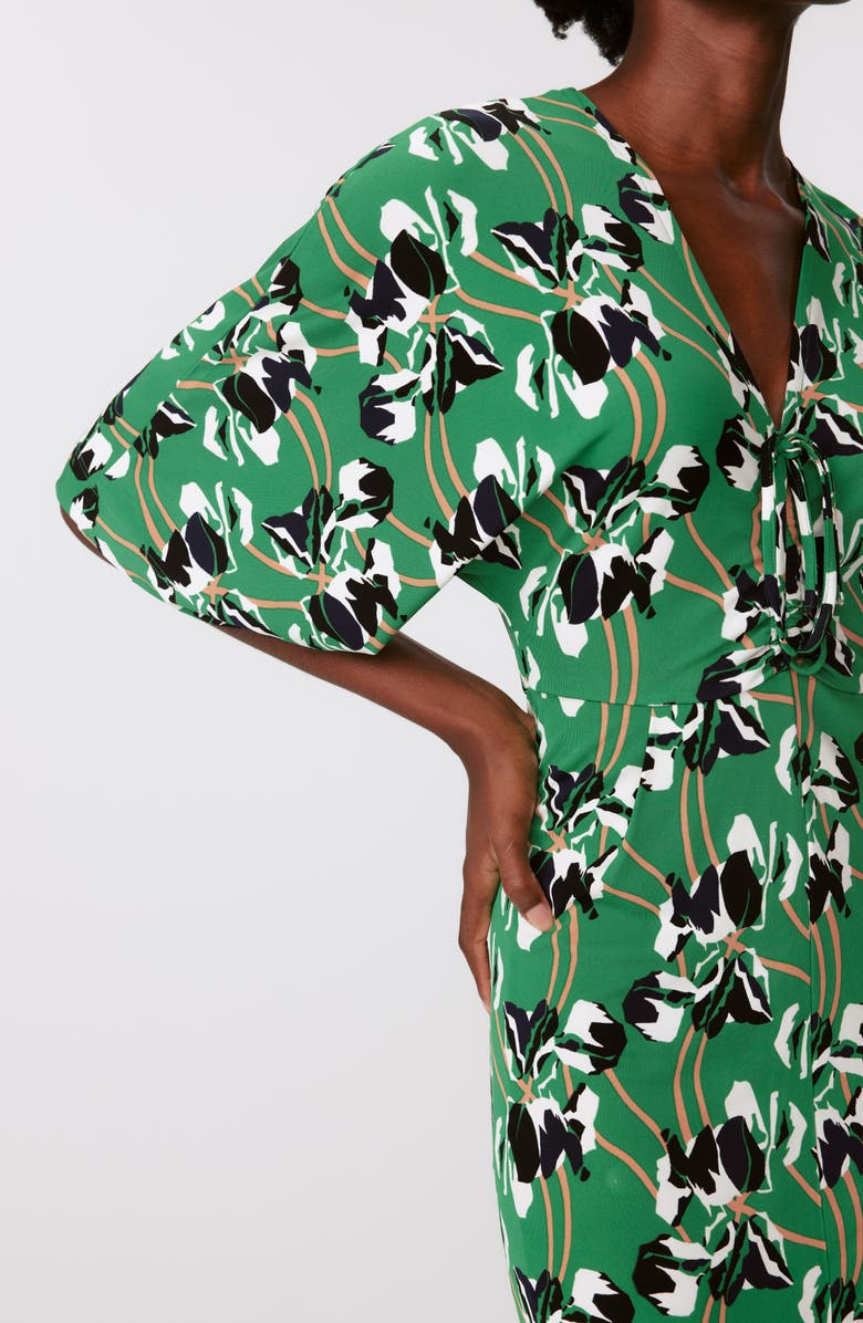Diane von Furstenberg Valerie Floral Elbow Sleeve Dress, Alternate, color, 
