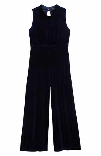 Ava & Yelly Kids' Mock Neck Velour Jumpsuit