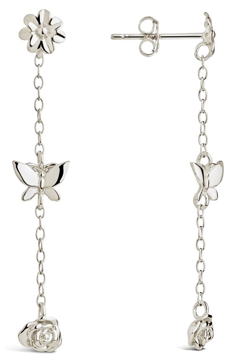 Sterling Forever Into the Garden Drop Earrings, Alternate, color,