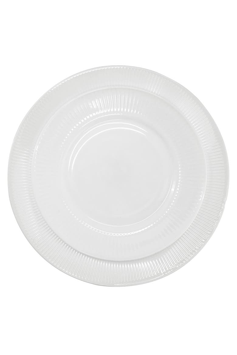 Swanton Stripe 12 Piece Break-Resistant Opal Glass Dinnerware Set, Alternate, color, White