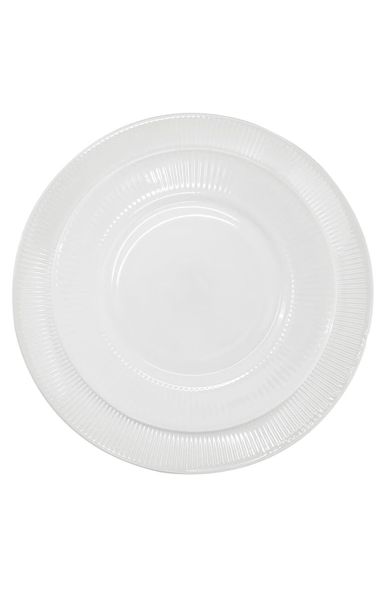 Gibson Ultra Swanton Stripe 12 Piece Break-Resistant Opal Glass Dinnerware Set, Alternate, color, White