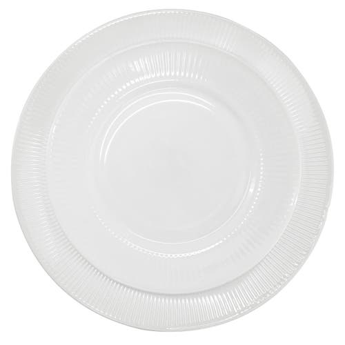 Gibson Ultra Swanton Stripe 12 Piece Break-resistant Opal Glass Dinnerware Set In White