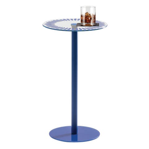 Round Printed Short Stiped Table