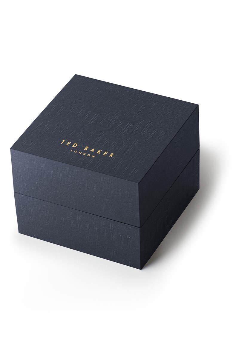 Ted Baker London Ammy Hearts Leather Strap Watch & Bracelet Set, 34mm, Alternate, color, Black