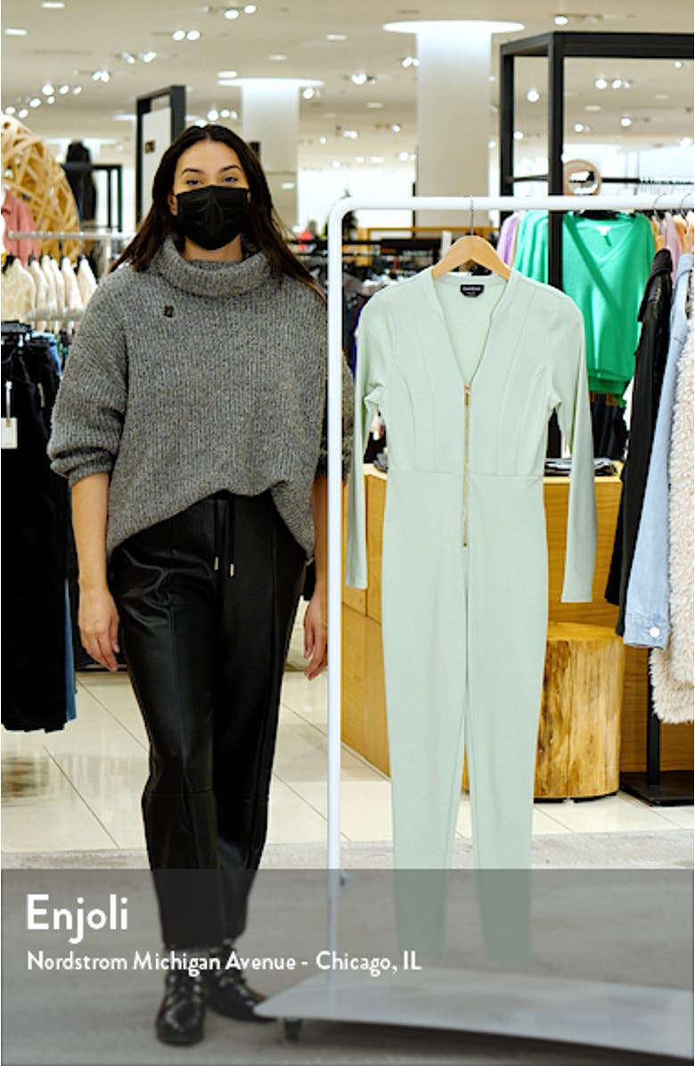 Knit Zip-Up Long Sleeve Catsuit, sales video thumbnail