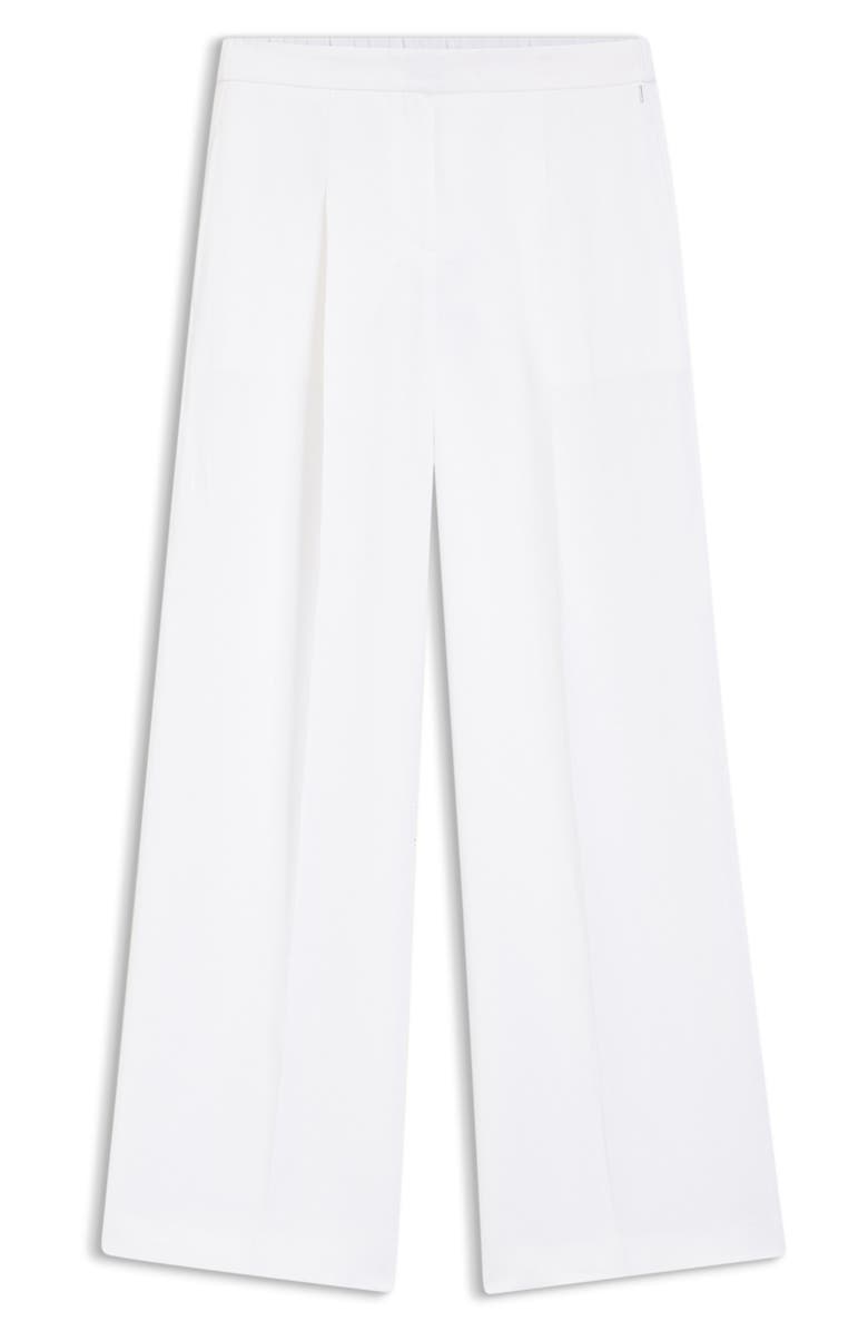 BOSS Tiana Pleated Wide Leg Pants, Alternate, color, Bright White