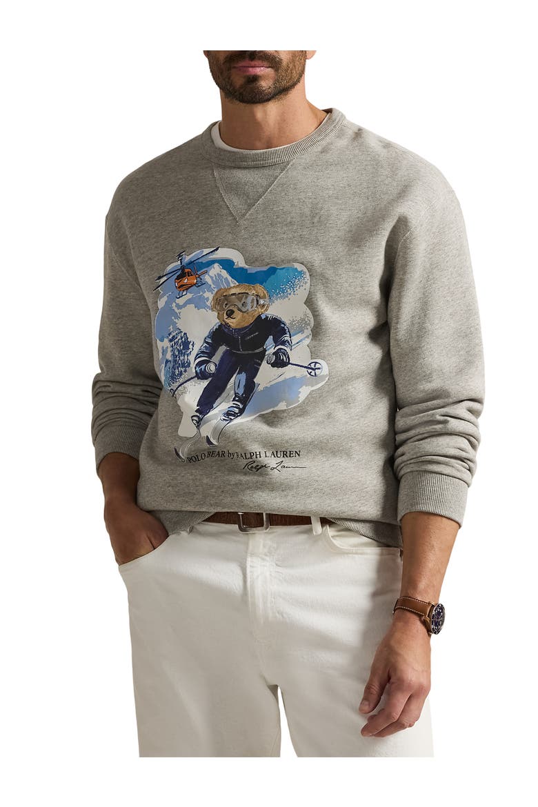 Big & Tall Ski Bear Pullover, Main, color, LOFT HEATHER