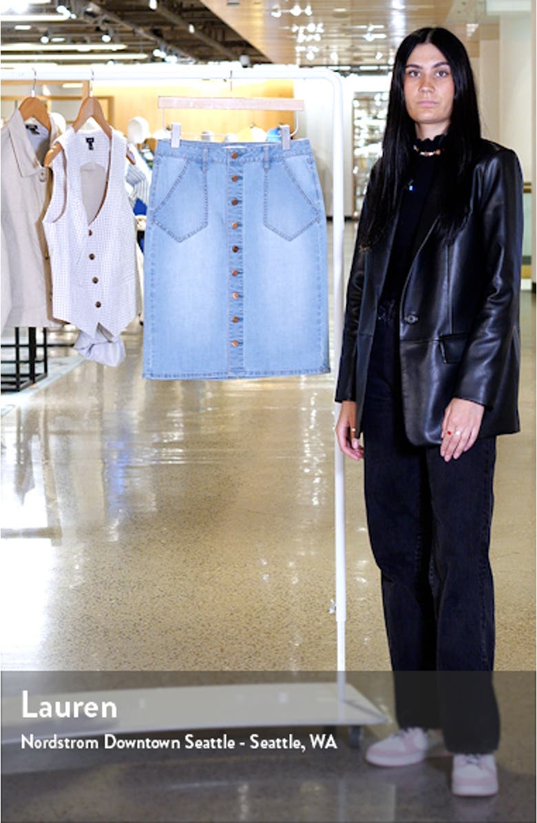 Button Front Denim Skirt, sales video thumbnail