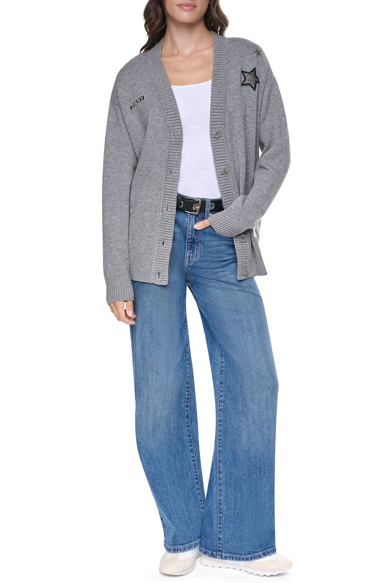 Pins Patches Cardigan, Alternate, color, FEATHER HE