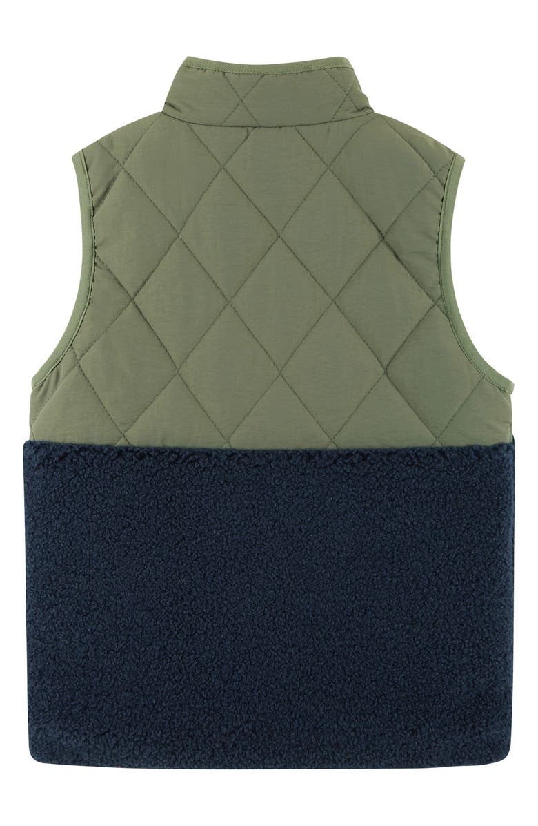 Andy & Evan Kids' Mixed Media Vest, Alternate, color, Green Sherpa