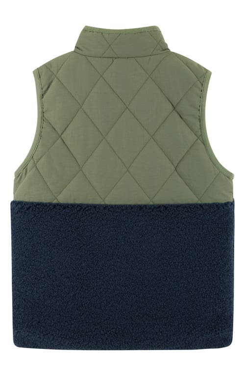 Andy & Evan Kids' Mixed Media Vest In Green