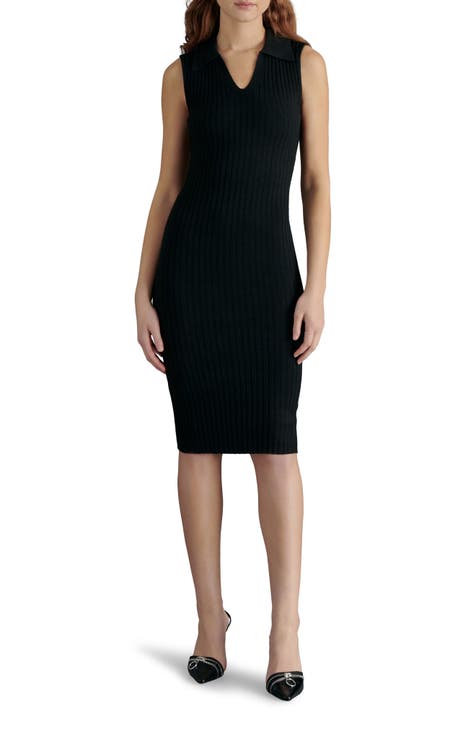 Johnny Collar Ribbed Knit Dress