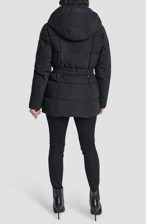 Dkny Water Resistant Box Quilted Puffer Coat In Black