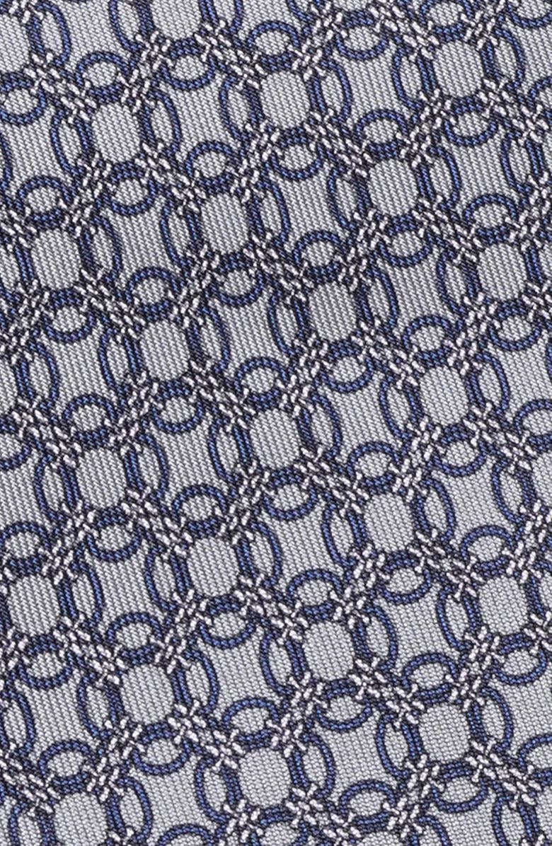 Jack Victor Prospect Chain Link Print Silk Tie, Alternate, color, Grey