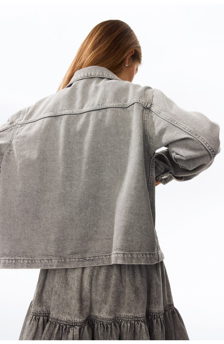H&M Denim Jacket, Alternate, color, Light Denim Gray