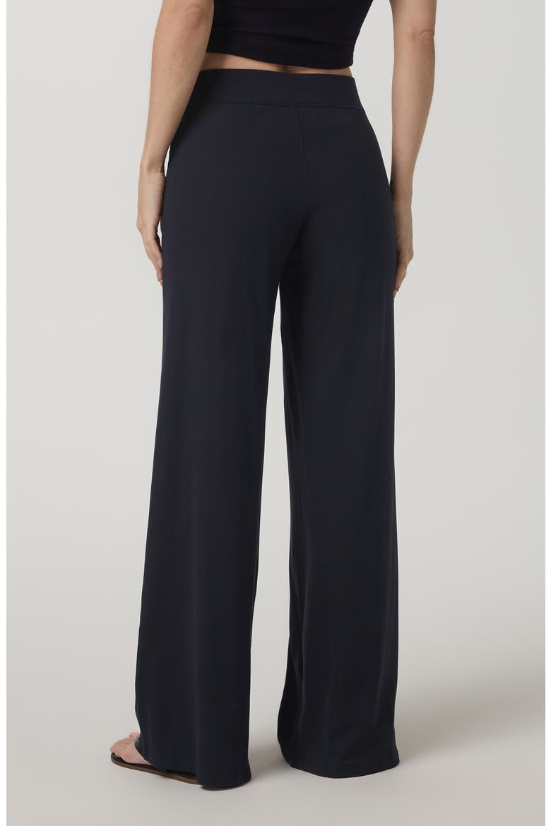 Pose Rib Wide Leg Sweatpants, Alternate, color, BLACK